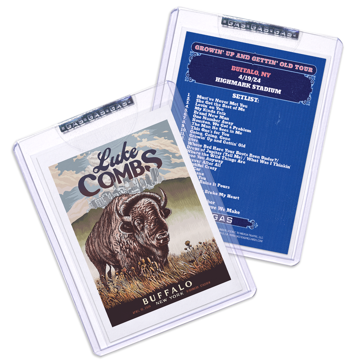 Buffalo April 19 Luke Combs 2024 Setlist Trading Card