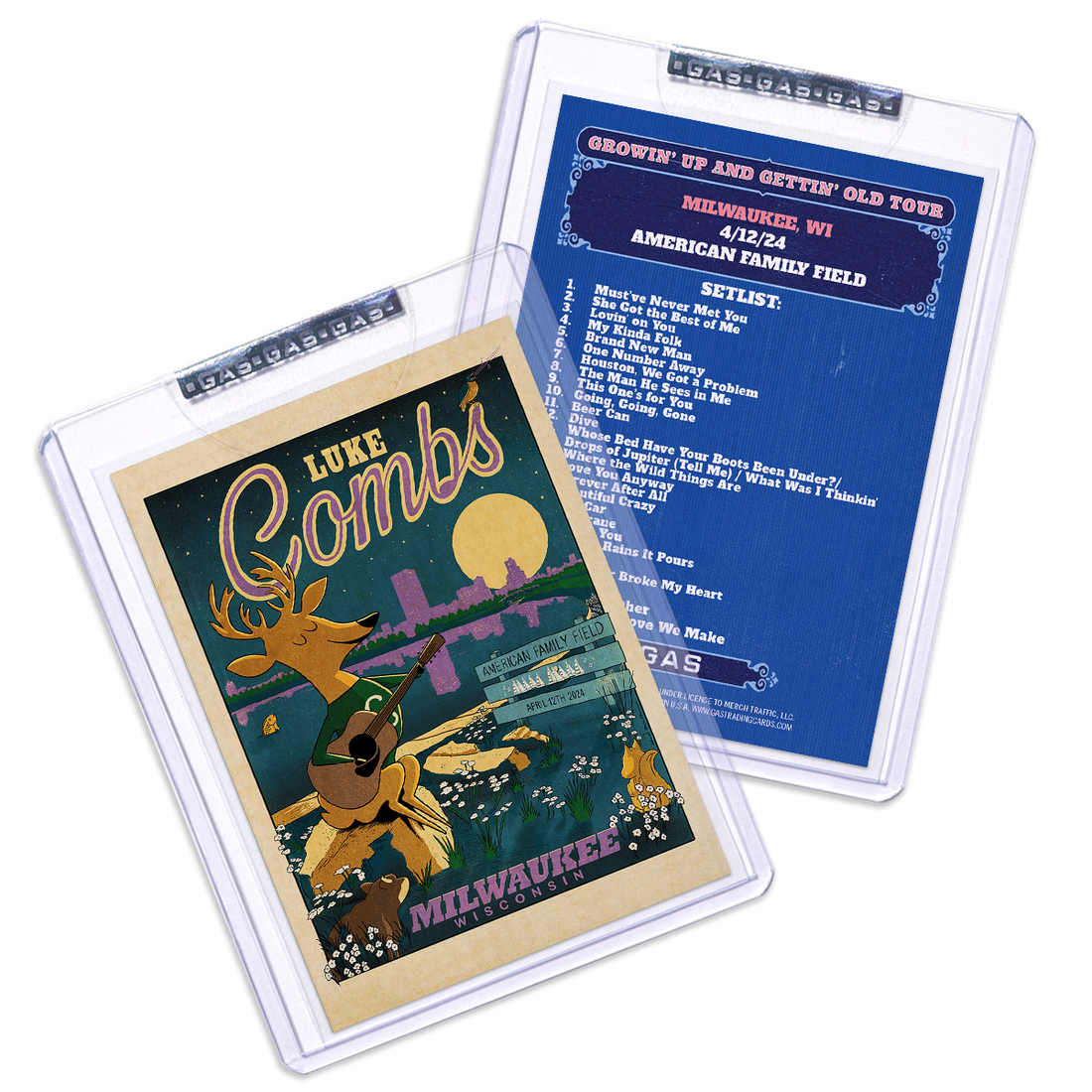 Milwaukee April 12 Luke Combs 2024 Setlist Trading Card