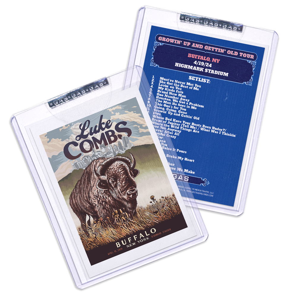 Buffalo April 19 Luke Combs 2024 Setlist Trading Card