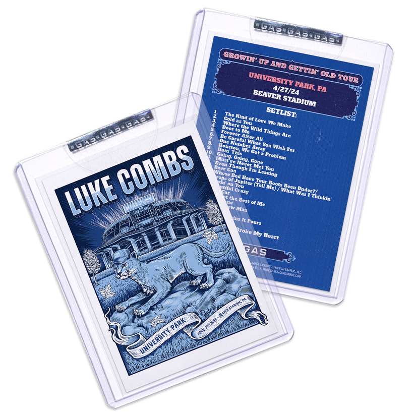 University Park April 27 Luke Combs 2024 Setlist Trading Card