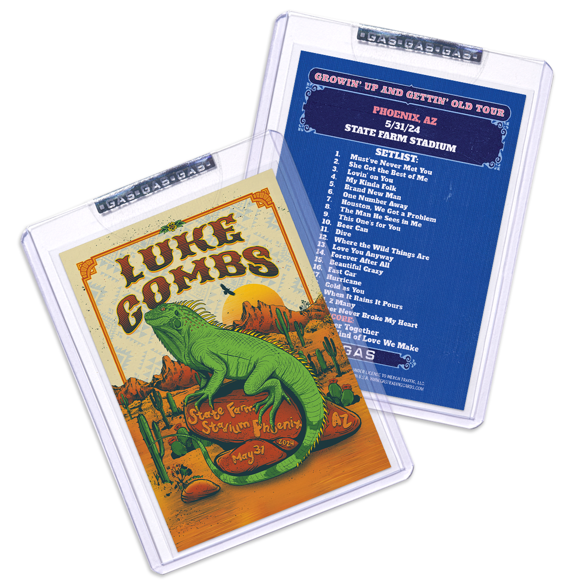 Phoenix May 31 Luke Combs 2024 Setlist Trading Card