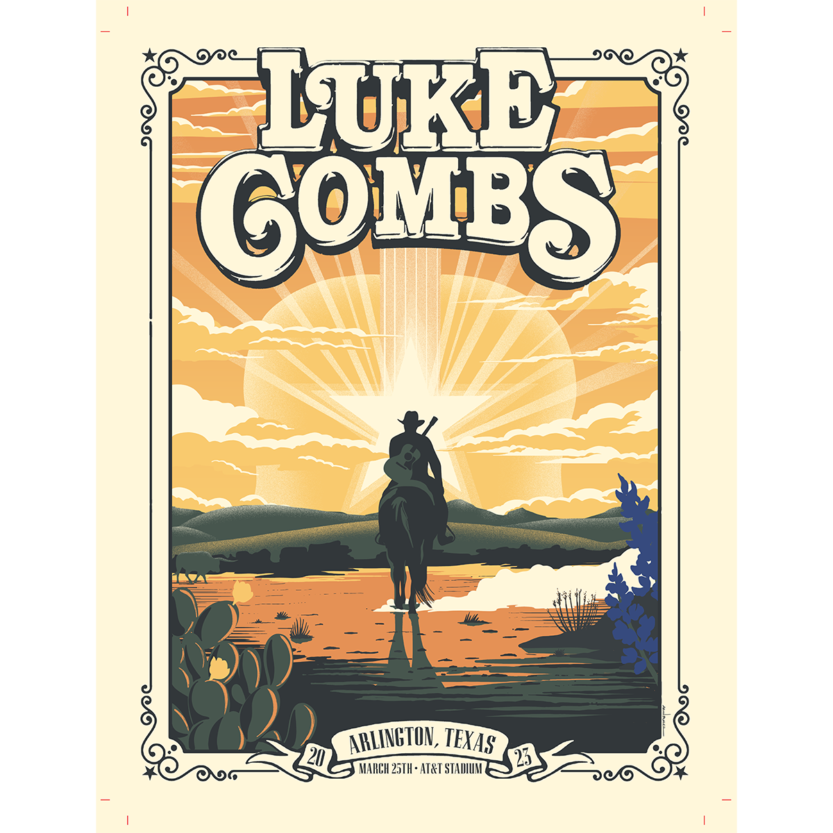 Arlington Event Poster March 25th Luke Combs 