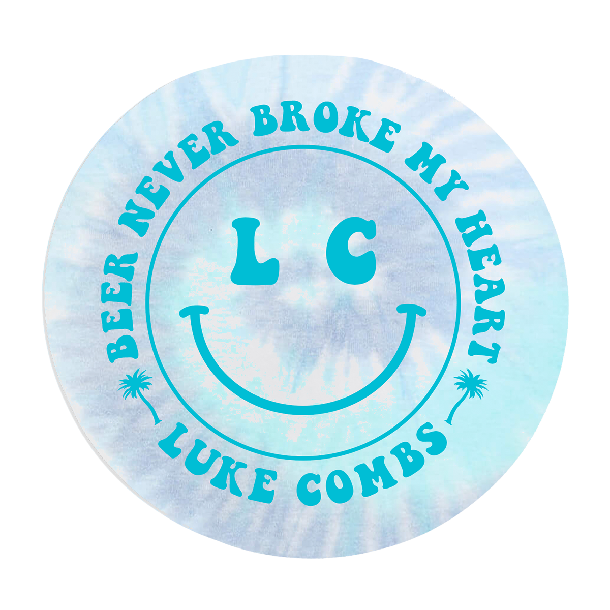 Beer Never Broke My Heart Round Towel Luke Combs